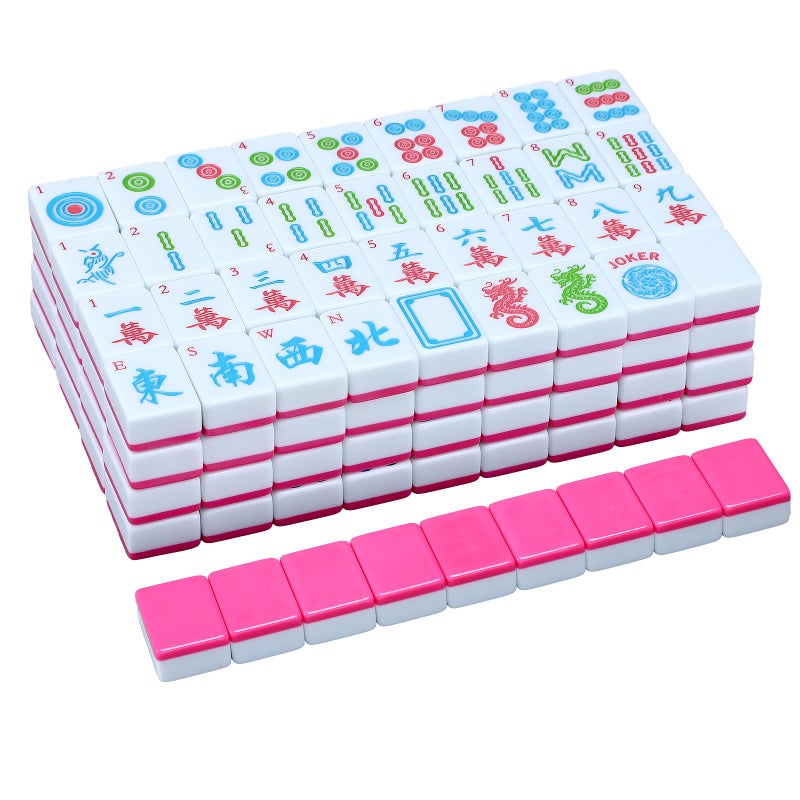 VercanMonth Pink American Mahjong Tile Set 166 1.2-inch American Mahjong Game Set - Image 1