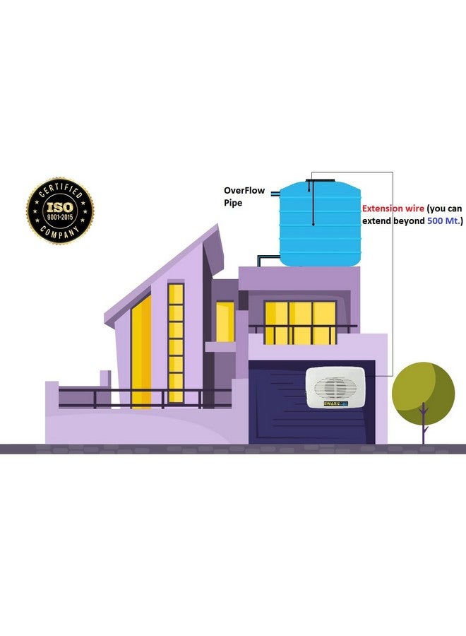 Swarn Jal (Model: A-VO20M-C) Water Tank Overflow Alarm with 2 Alkaline Cells + 20 Meter Wire, Loud Human Voice, Brass Sensors, 100% Shock Proof, 1-3 Years Cell Life, One Year Complete Warranty - Image 5