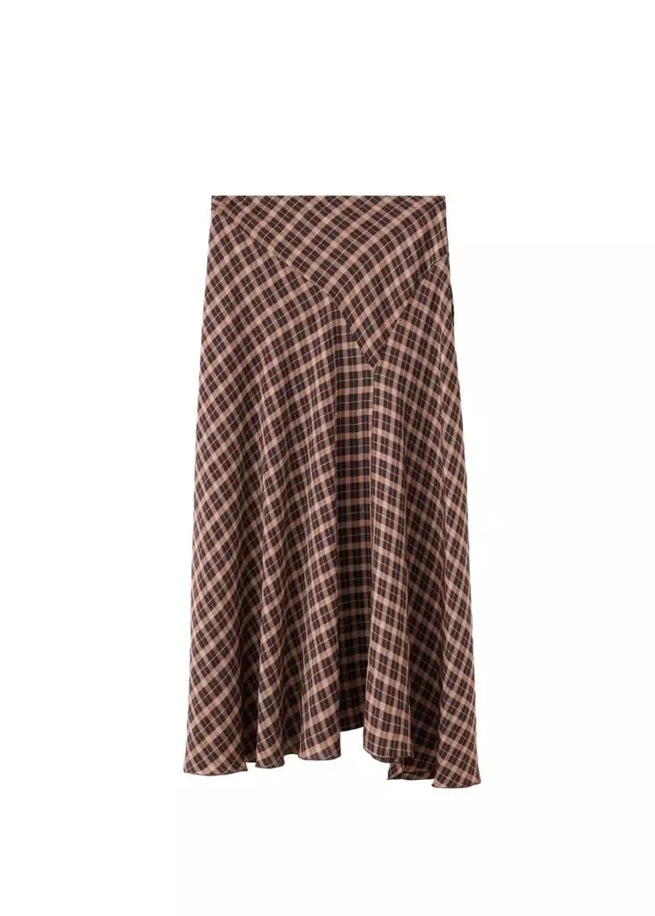 Mango  Checked Asymmetric Skirt for Women | Best Price UAE