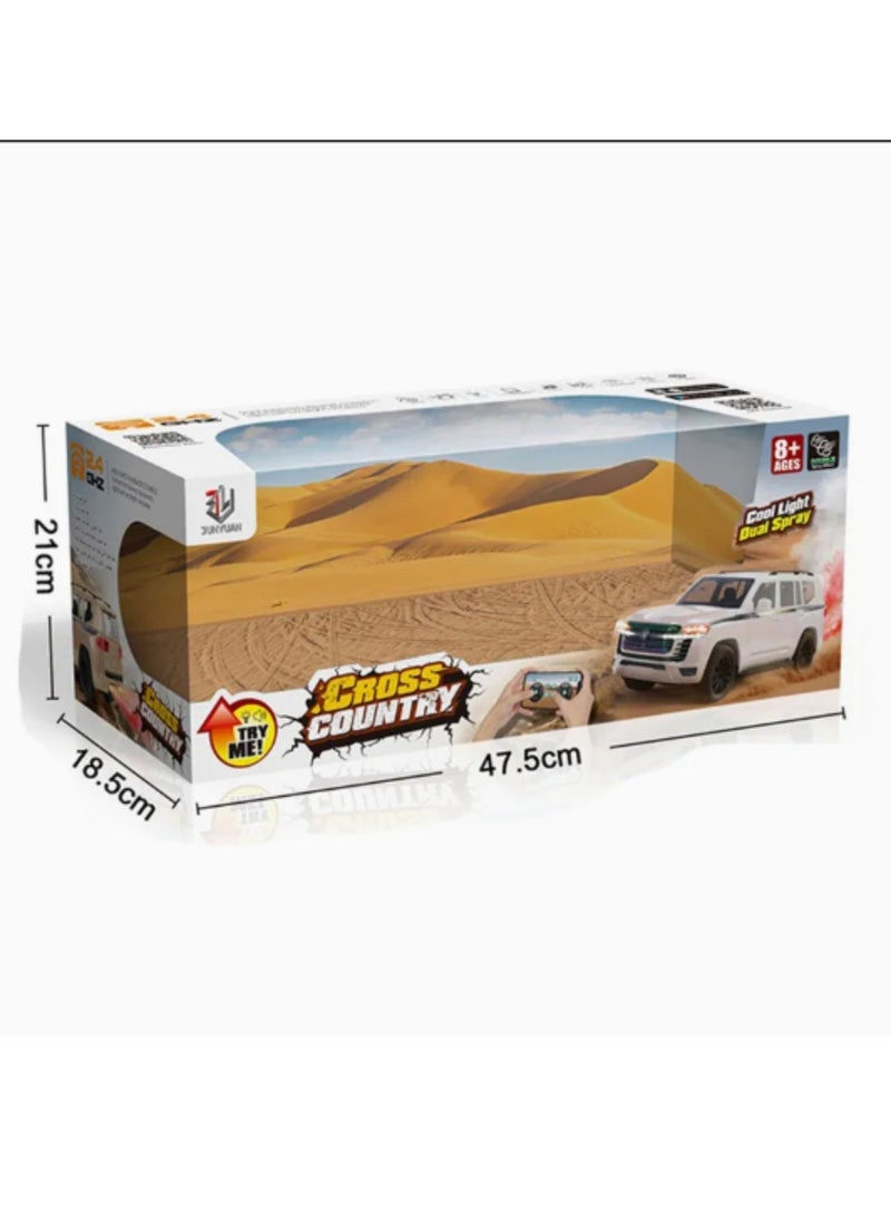 TOYOTA سيارة تويوتا لاند كروزر RC كروس كانتري 1:10 – سيارة Drift عالية السرعة 4WD مع رش ماء مزدوج، أضواء LED وتحكم عبر التطبيق – شاحنة دفع رباعي للتحكم عن بعد 2.4GHz للأطفال والبالغين (QX3688-78) - Image 3