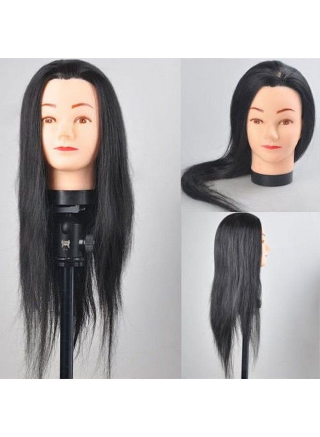 IAS رأس تدريب مصطنع طويل الشعر الأسود لمصففي الشعر للنساء - Image 2