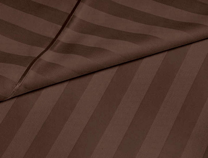 TIB 210 TC Satin Cotton Stripe Double Size Duvet Cover/Quilt Cover for Double Bed(90 * 90 inch), Coffee - Image 4