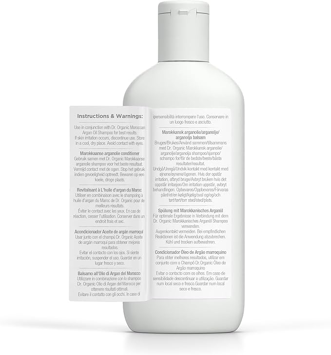 dr.organic Dr Organic Moroccan Argan Oil Conditioner Revitalising Natural Vegan CrueltyFree Paraben SLSFree Recyclable Recycled Ocean Bound Plastic Certified Organic 265ml Packaging may vary - Image 3