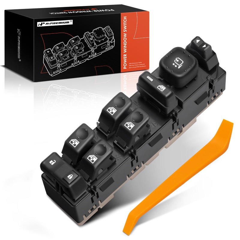 مفتاح نافذة الطاقة الرئيسي الجانبي الأيسر مع تحكم في المرآة متوافق مع شيفروليه جي إم سي كاديلاك همر أفالانش سيلفرادو سوبربان تاهو سييرا يوكون إسكاليد H2 استبدال 15883319