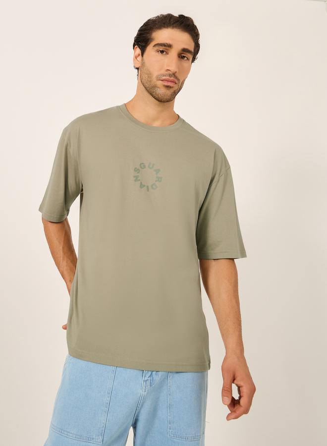 Styli Font Text Print Short Sleeve Oversized T-Shirt  - Image 3