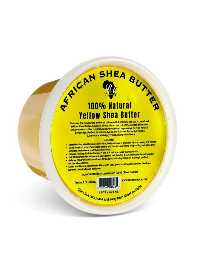 RA Cosmetics 100% Pure African Shea Butter, Golden - Unrefined, Raw African Luxury Head-to-Toe Moisture Miracle for Radiant Skin and Luscious Hair - Sourced from Ghana - 16 oz Jar - Image 1