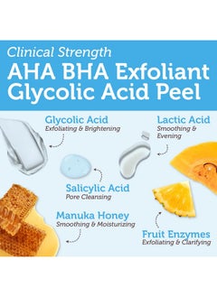Era Organics Glycolic Acid Peel AHA BHA Exfoliant - 70% USP Grade Clinical Strength Age-Defying At Home Chemical Exfoliant for Face - Salicylic and Lactic Acid, Aloe Vera, Manuka Honey, Hyaluronic Acid  - Image 2
