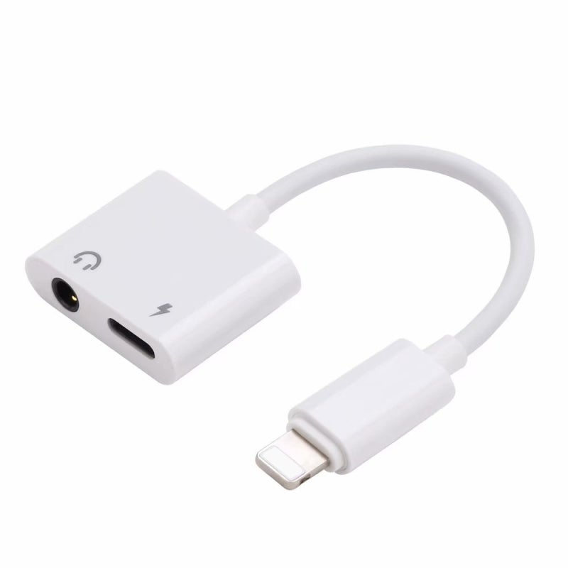 2-In-1 Charging Splitter White Compact Design Music Adapter - Stable Transmission High-Speed Charging Audio Output for Portable Devices - Image 1