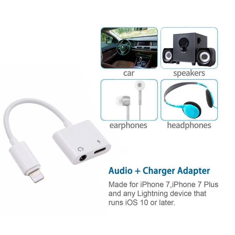 2-In-1 Charging Splitter White Compact Design Music Adapter - Stable Transmission High-Speed Charging Audio Output for Portable Devices - Image 4