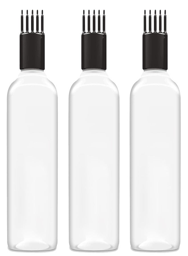 زجاجة توزيع زيت الشعر والشامبو والأدوية من ماديا، قابلة لإعادة الاستخدام، سعة 100 مل، شفافة، مع مشط أسود، عبوة من 3 قطع - Image 1