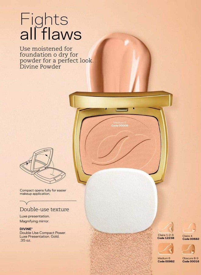 L'Bel Divine Double Use Compact SPF 15 Gold Deluxe Edition Medium 5 .35 oz (10g) - Image 2