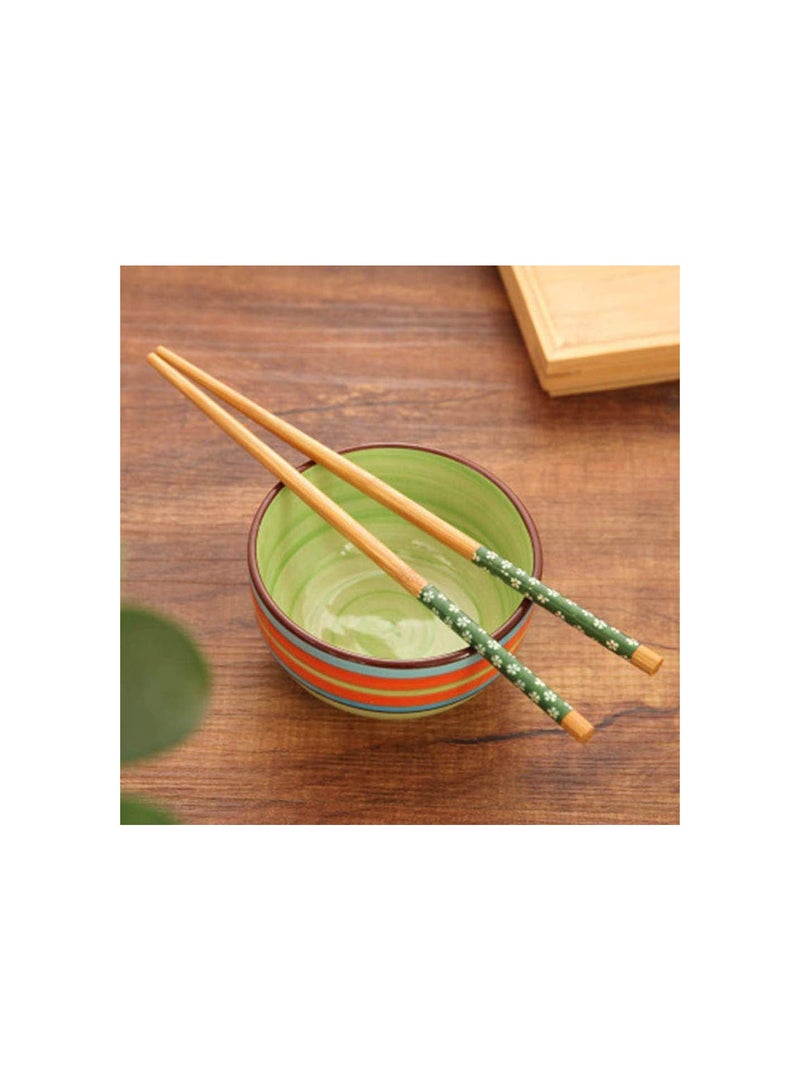 GGOOT 1 Pair Reusable Durable Natural Bamboo Wood Chopsticks Green Practical and Popular - Image 1