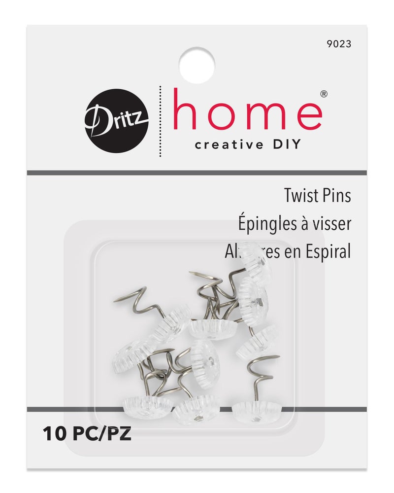 Dritz Home 9023 Twist Pins with Clear Heads (10-Piece) - Image 5