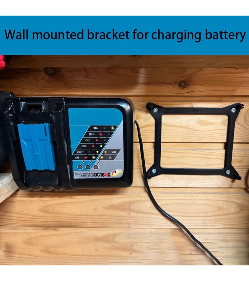 Black Wall Bracket For Makita Charger Stable Tool Storage Mount Quick Assembly - Image 1