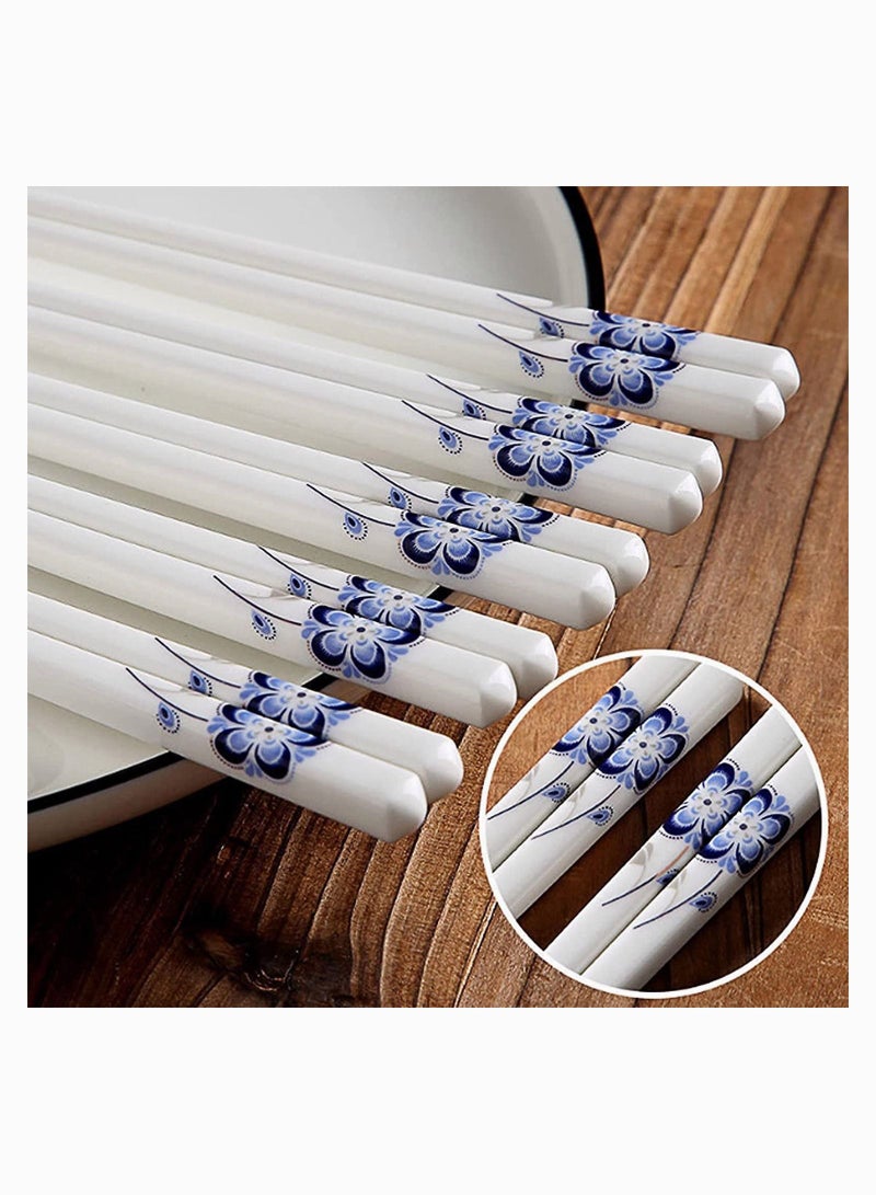 Y&D Ceramic Chopsticks Set of 5, Porcelain Chopsticks, Cute Chinese Easy to Clean, Great Replacement Plastic/Wooden Reusable Dishwasher Safe, 9.7Inch  - Image 4