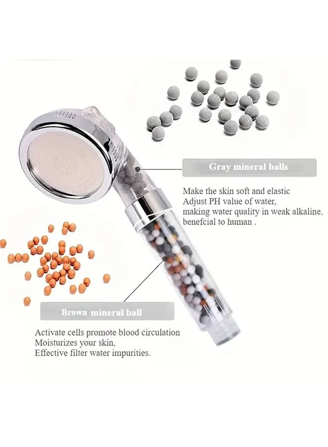 Reinforced Filter High Pressure Adjustable Shower Head 80mm Stainless Steel 3 Spray Modes - Image 3