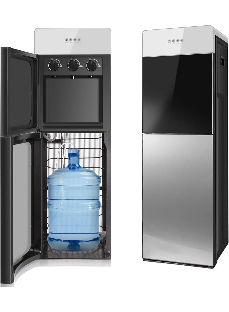 انفوسن موزع مياه تحميل سفلي بـ3 اعدادات لدرجة الحرارة - تبريد ساخن للغرفة والضغط، سعة تبريد 5-10 درجة مئوية L3/H، لحمل زجاجات سعة 3 او 5 جالون (فضي) - Image 1