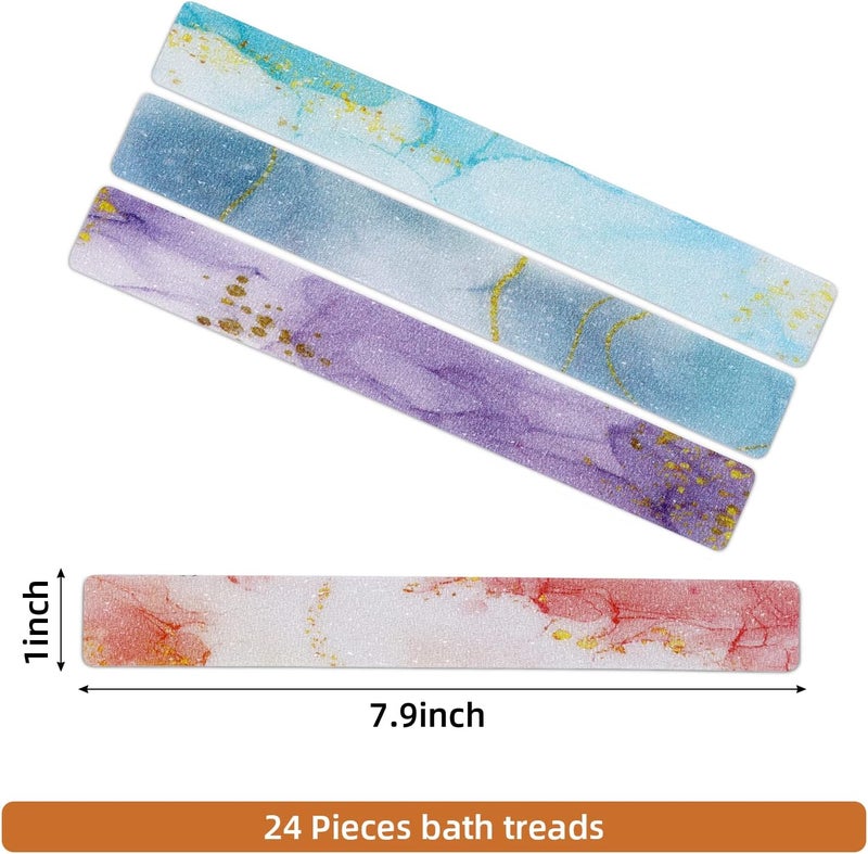 Secopad Anti Slip Colorful Shower Strips 24 PCS Bathtub Strips Adhesive Decals for Bath Tub Shower Stairs Ladders - Image 3