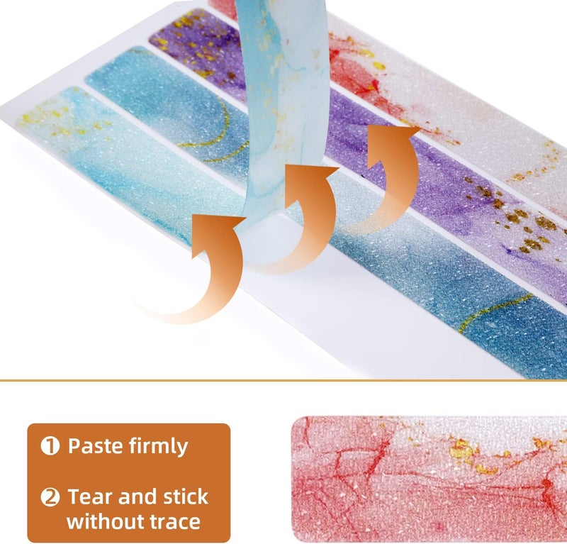 Secopad Anti Slip Colorful Shower Strips 24 PCS Bathtub Strips Adhesive Decals for Bath Tub Shower Stairs Ladders - Image 2