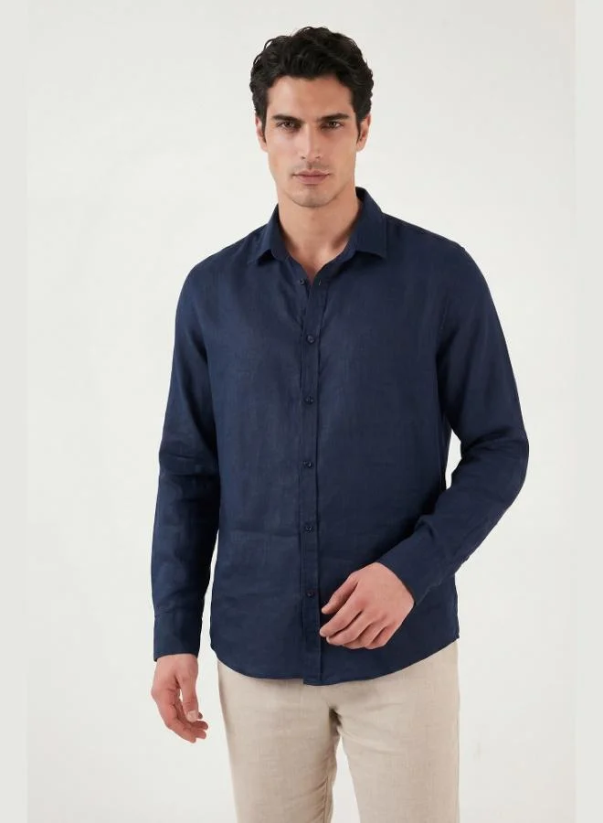 Buratti Buratti Cotton Regular Fit Classic Collar Long Sleeve 100% Linen Shirt Men's SHIRT CF26S1210000