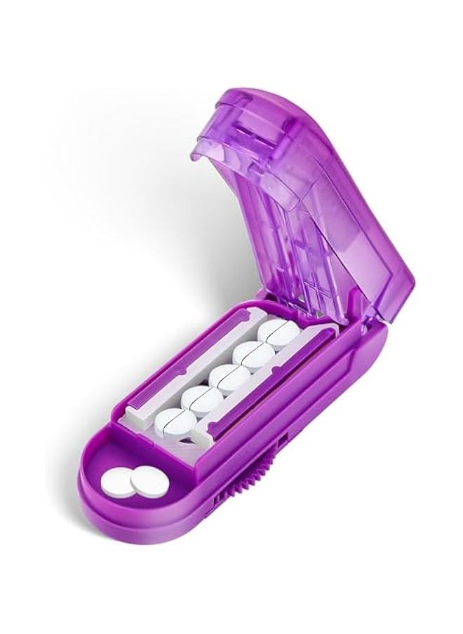 Generic - Purple Pill Splitter for Small and Tiny Tablets, Adjustable Cutter with Centering Device and Blade Guard, Ideal for Multiple Pills - Image 1