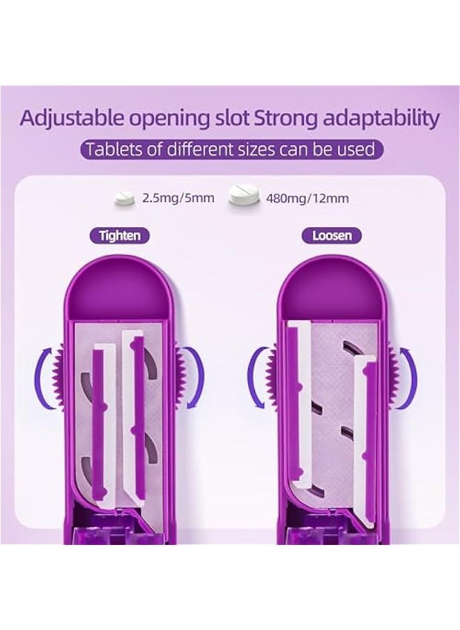 Generic - Purple Pill Splitter for Small and Tiny Tablets, Adjustable Cutter with Centering Device and Blade Guard, Ideal for Multiple Pills - Image 1