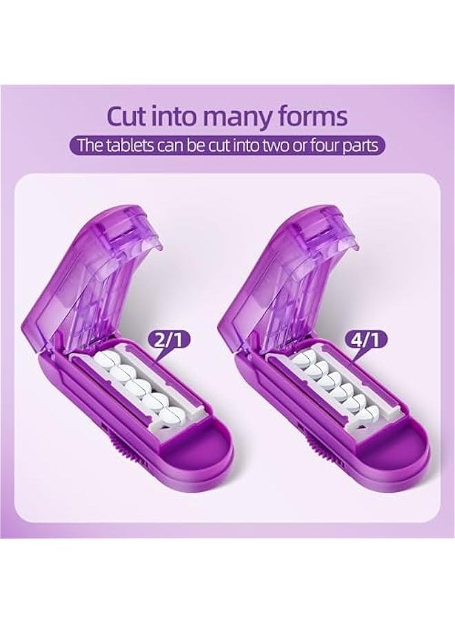 Generic - Purple Pill Splitter for Small and Tiny Tablets, Adjustable Cutter with Centering Device and Blade Guard, Ideal for Multiple Pills - Image 1