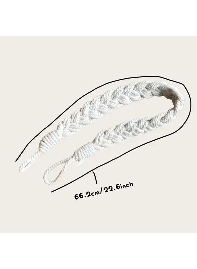 Gray Rope Silent Door Stopper Handwoven Fabric Wedge Floor Wall Protection - Image 5