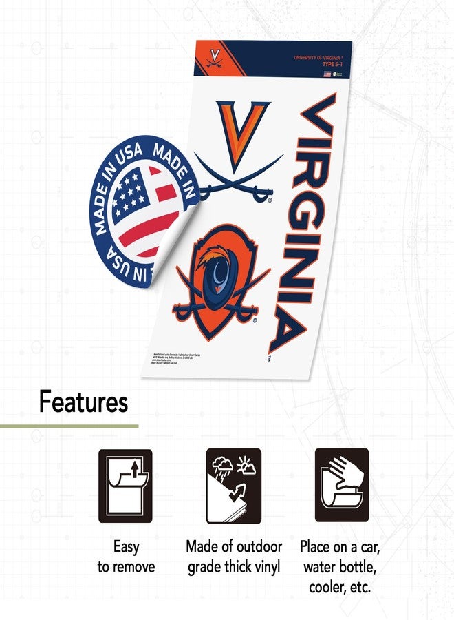 Desert Cactus University of Virginia Sticker Cavaliers UVA Wahoos Vinyl Decals Laptop Water Bottle Car Scrapbook T5 (Type 5-1) - Image 3