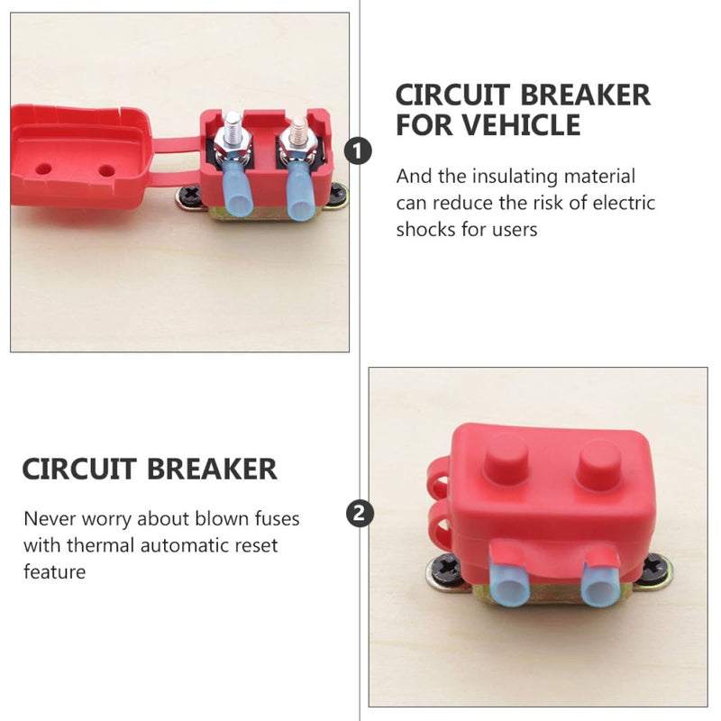 30A 12V Automatic Reset Circuit Breaker 6pcs with Cover Bolt Type for Vehicle Boat Truck - Image 4