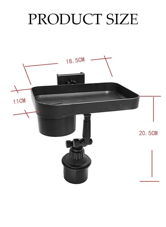 DUNISO Car Cup Holder Phone Mount 3-in-1 Cup Phone Holder for Car with Tray Mount Adjustable Base with 360° Rotation Universal Multifunctional Cup and Food Holder Cell Phone Holder for Car - Image 3