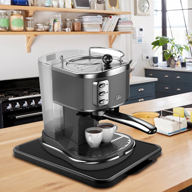 SERMICLE Kitchen Appliance Sliding Tray,Coffee Maker Rolling Tray Sliding Tray for Kitchenaid Mixer Under Cabinet Appliance Organizer Toaster Blender Air Fryer Storage Moving Slider (Steel, 11.7" Wx 13.8"D) - Image 3