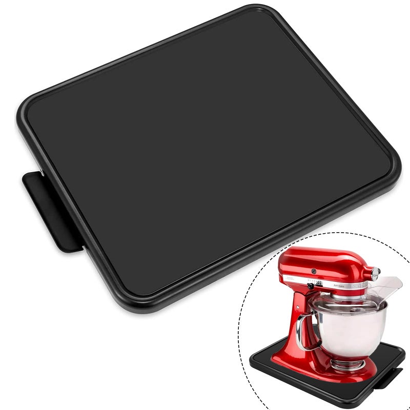 SERMICLE Kitchen Appliance Sliding Tray,Coffee Maker Rolling Tray Sliding Tray for Kitchenaid Mixer Under Cabinet Appliance Organizer Toaster Blender Air Fryer Storage Moving Slider (Steel, 11.7" Wx 13.8"D) - Image 1