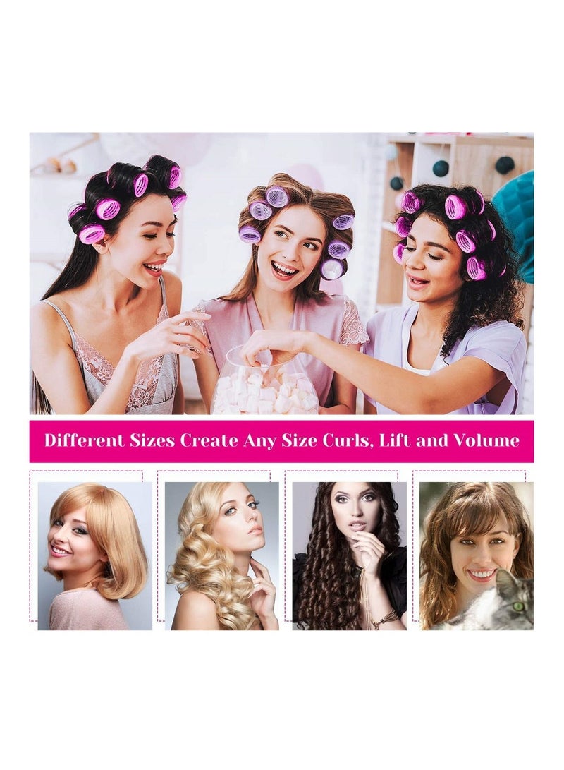 NIBEMINENT Hair Rollers, SYOSI 36Pcs Roller Sets with Stainless Steel Duckbill Clip, 2 Size Self Grip Curlers - Image 2