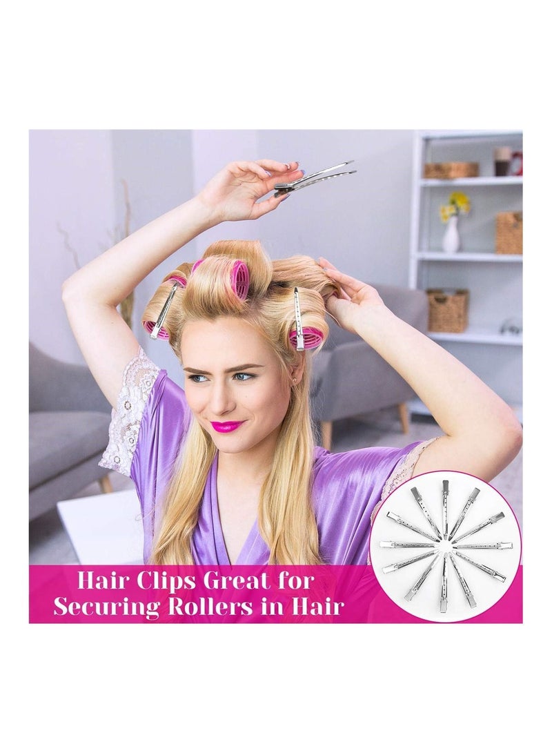 NIBEMINENT Hair Rollers, SYOSI 36Pcs Roller Sets with Stainless Steel Duckbill Clip, 2 Size Self Grip Curlers - Image 3