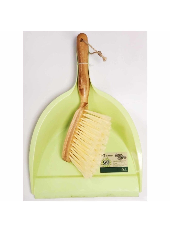 HomePro Go Green Bamboo Dustpan With Brush Set Multicolour - Image 2