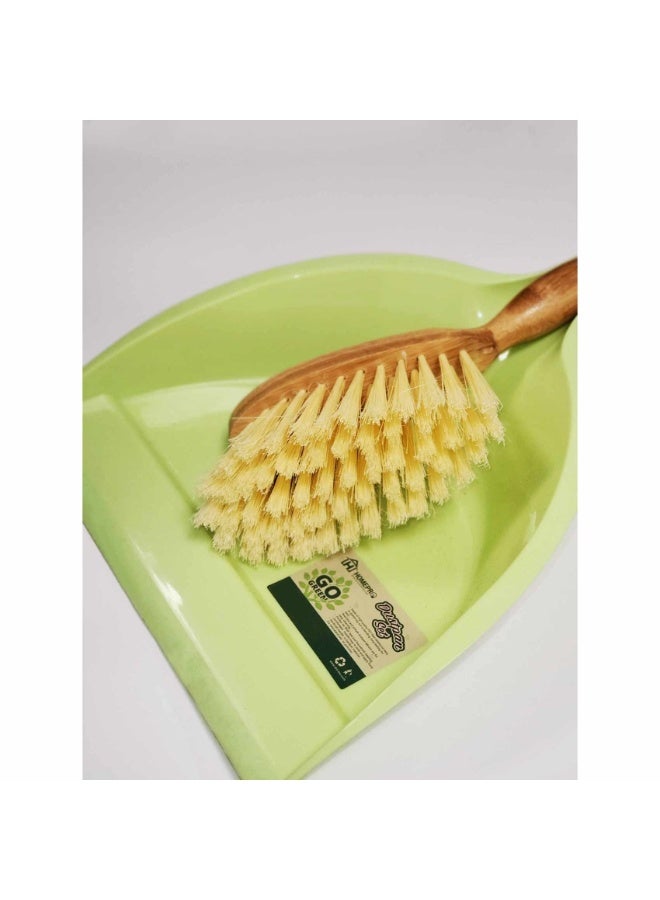 HomePro Go Green Bamboo Dustpan With Brush Set Multicolour - Image 3