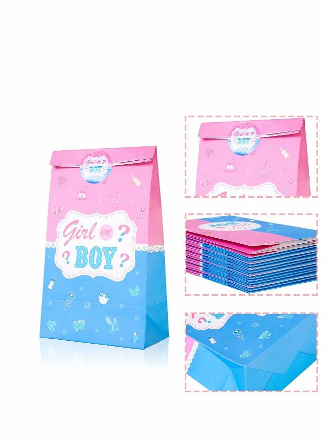 Party Favor Bags, Gender Reveal Themed Gifts Bag, Decorations Goody Treat with Pink and Blue Stickers for Boy or Girl Baby Shower Favors Supplies SET of 20 - Image 5