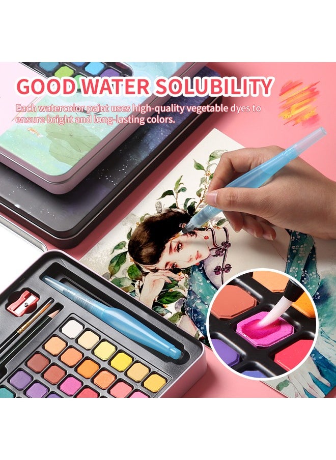 Generic - 36-Color Solid Watercolor, Professional Watercolor Paint Set, Quick Drying and No Smudging, Easy to Color,Suitable for Beginners, Art Lovers, Illustrators - Image 1