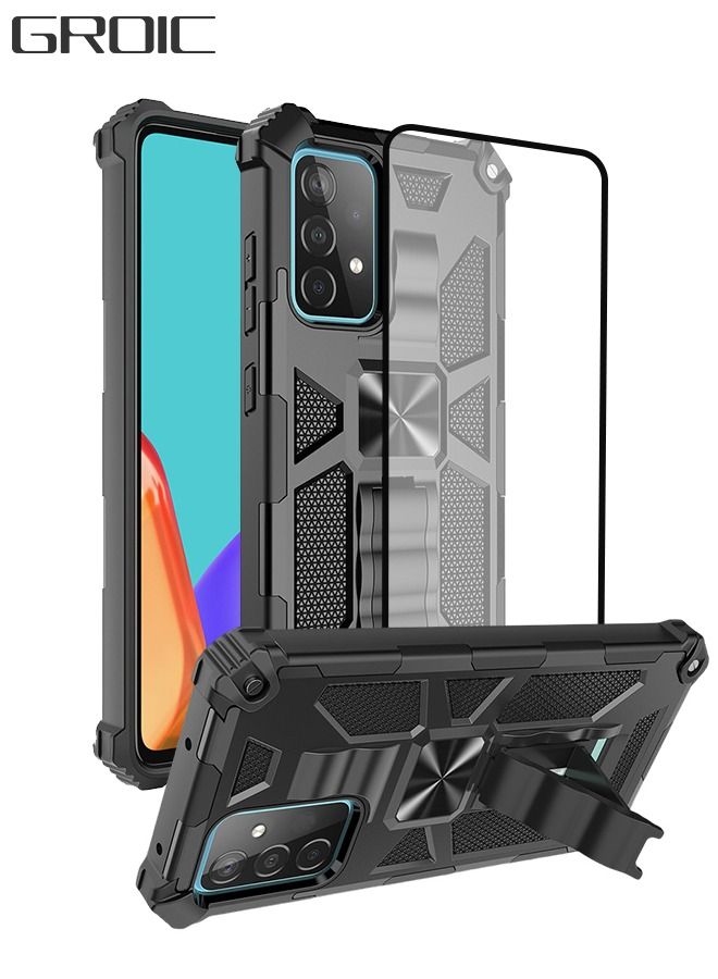 GROIC Designed for Samsung Galaxy S23 Plus 6.6" Durable Anti-Drop Mobile Phone Case, Built-in Kickstand Compatible with Magnetic Car Mount Phone Cover with Tempered Glass Screen Protector - Image 1