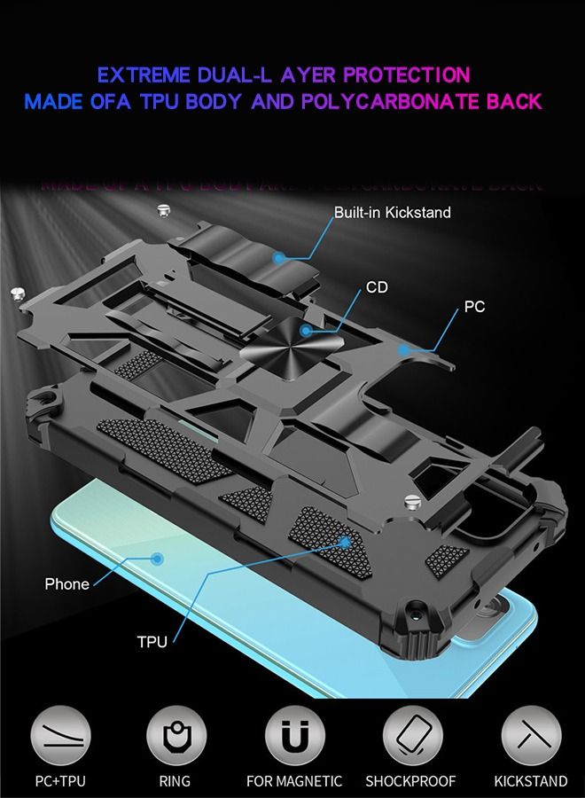 GROIC Designed for Samsung Galaxy S23 Plus 6.6" Durable Anti-Drop Mobile Phone Case, Built-in Kickstand Compatible with Magnetic Car Mount Phone Cover with Tempered Glass Screen Protector - Image 2