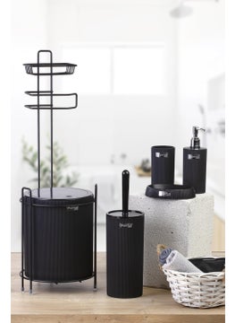 ‎okyanus Home Ocean Home Black Mina Replacement WC Paper Holder and 6 Piece Bathroom Set  - Image 2