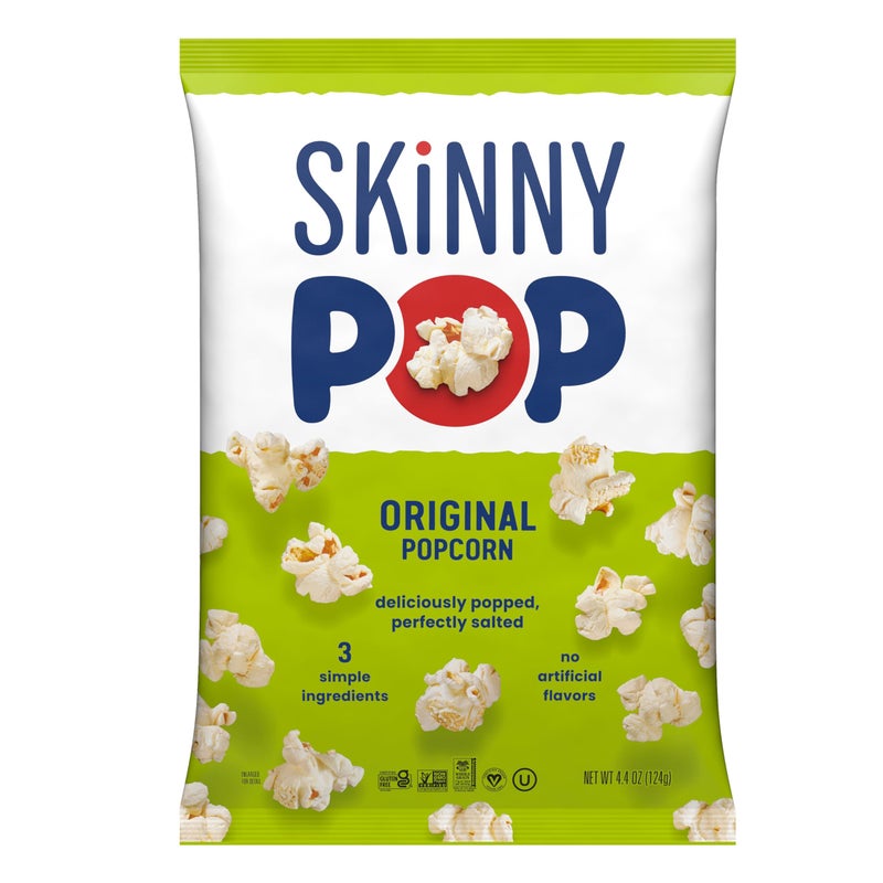 SkinnyPop Popcorn, Original, Whole Grain, Dairy-Free Snack, 4.4oz Bag - Image 1