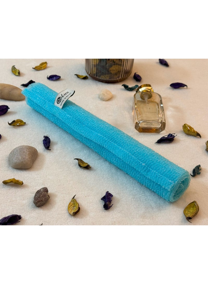 Salux SOFT Japanese Loofah color BLUE/ bath loofah / exfoliating towel / shower loofah - Image 2