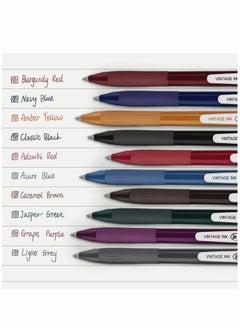 Y&D 0.5 Gel Pen, Multi Color Cute Kawaii Boxed Retractable Pens, Quick Dry Ink Vintage Colors 10 Assorted Smooth Writing Medium Point for School Office Home Take Notes  - Image 3