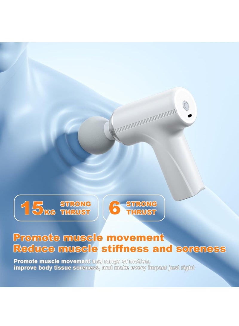 Portable Muscle  Mini Massage Gun for Body Back Neck Shoulder Arms Legs White - Image 5