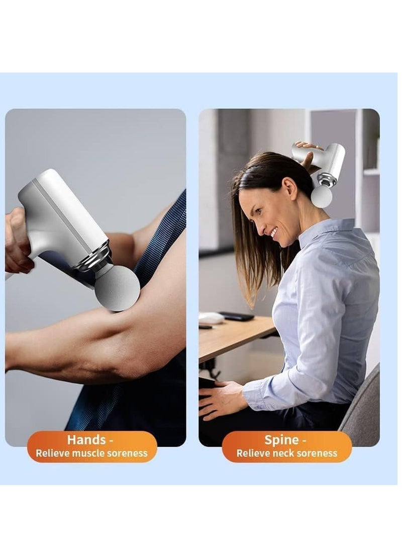 Portable Muscle  Mini Massage Gun for Body Back Neck Shoulder Arms Legs White  - Image 3