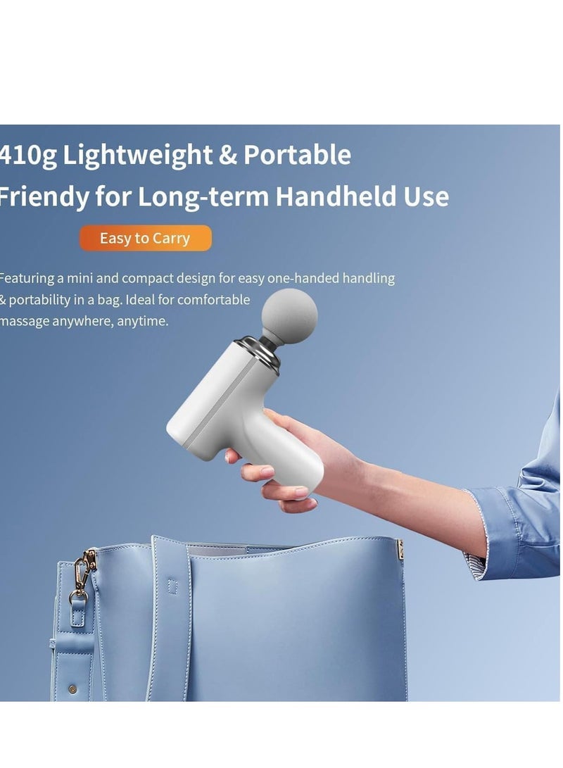 Portable Muscle  Mini Massage Gun for Body Back Neck Shoulder Arms Legs White  - Image 4