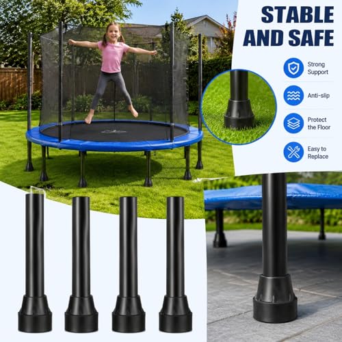 POPETPOP 4pcs Universal Trampoline Replacement Legs with Covers Pad Stainless Steel Trampoline Leg Tube Mini Trampolines Bounce Part 75in - Image 3