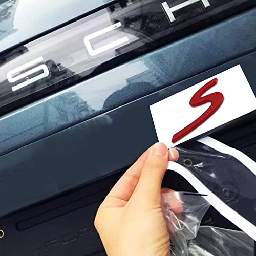 SHSBSCAR S - Logo Rear Trunk Boot Lid Hatch Tailgate Emblem Badge for Porsche 911 Cayenne Carrera Turbo Panamera Boxster (S-Red) - Image 4